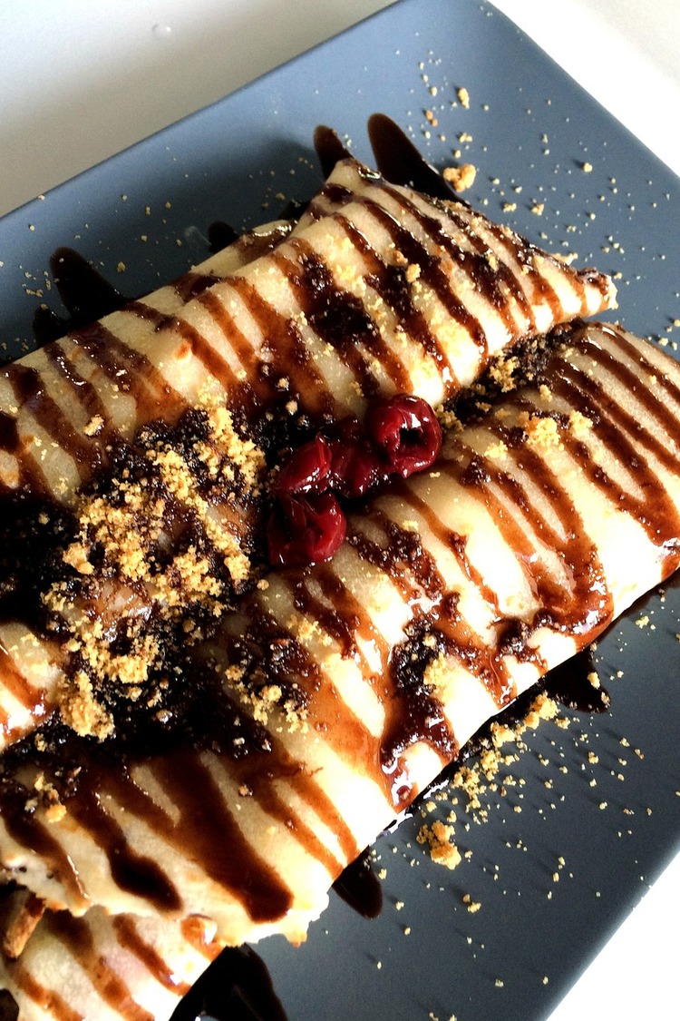 Chocolate Crepes with Raspberries and Pistachios Recipe