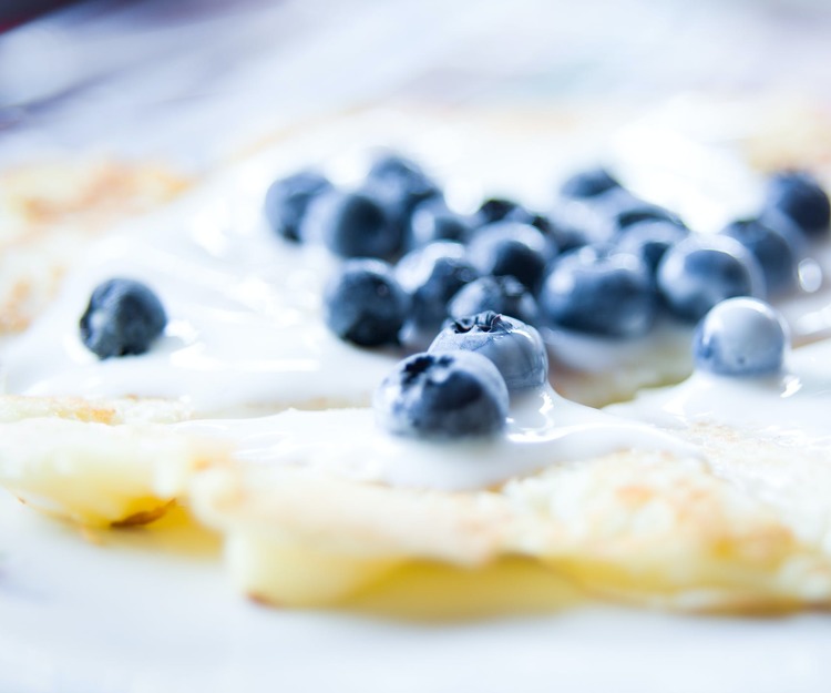 Blueberry Crepes with Icing - Crepes Recipe