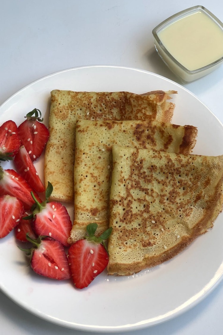 Strawberry Jam Filled Crepes - Crepes Recipe