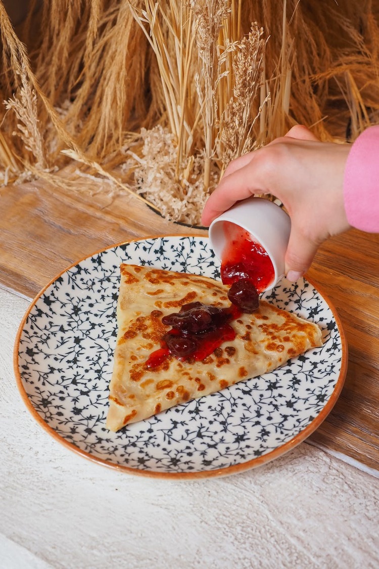 Cherry Crepes with Jam